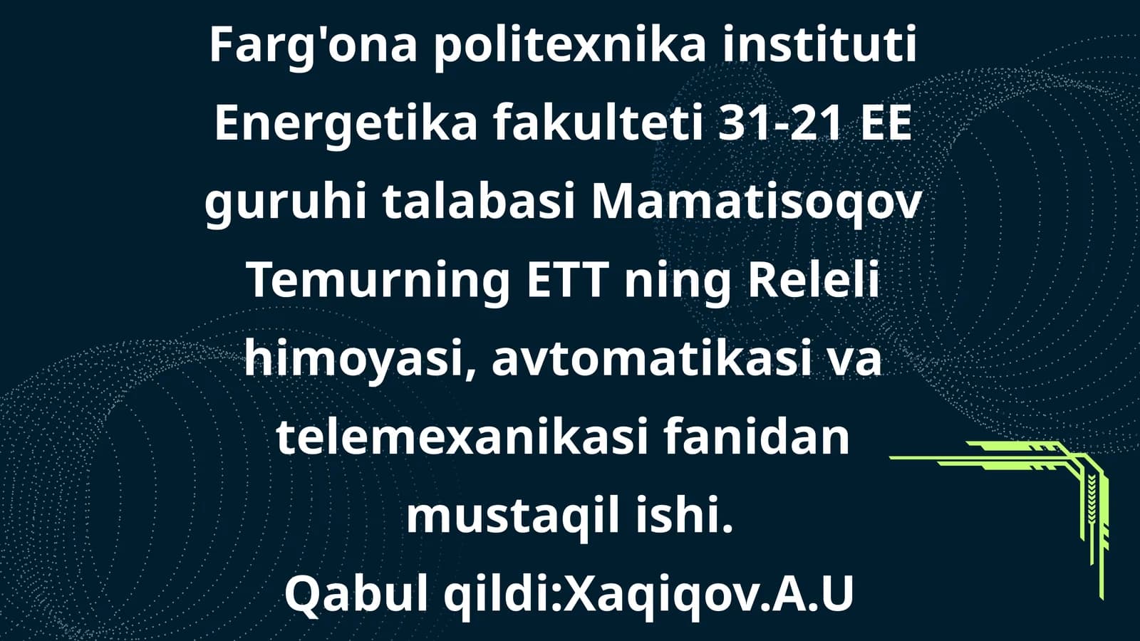 Maksimal tokli ximoyalar va ximoya sxemalari