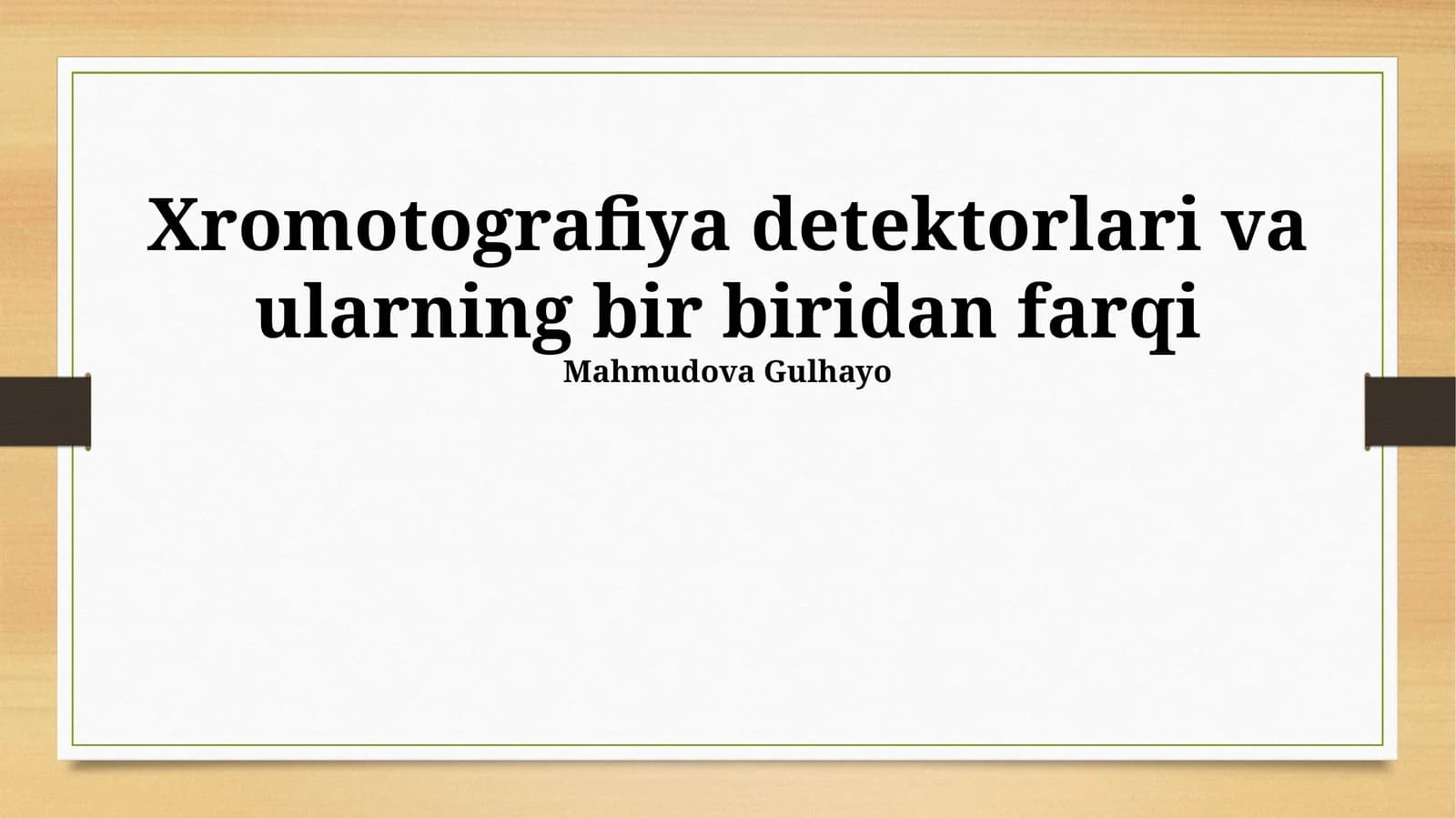 Xromotografiya detektorlari va ularning bir biridan farqi