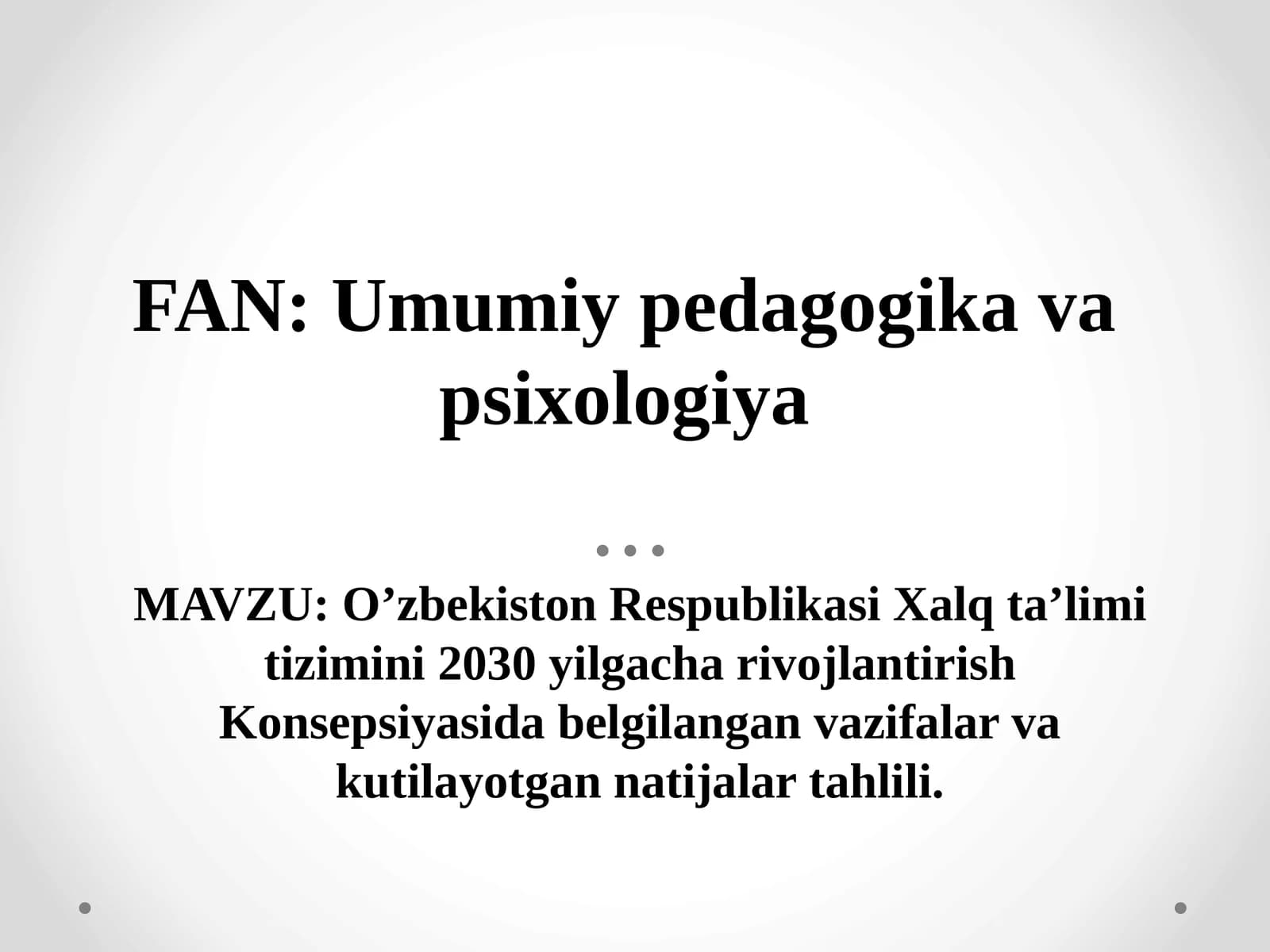 O’zbekiston Respublikasi Xalq ta’limi tizimini 2030 yilgacha rivojlantirish Konsepsiyasida belgilangan vazifalar va kutilayotgan natijalar tahlili