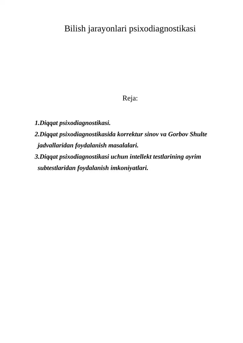Diqqat psixodiagnostikasi