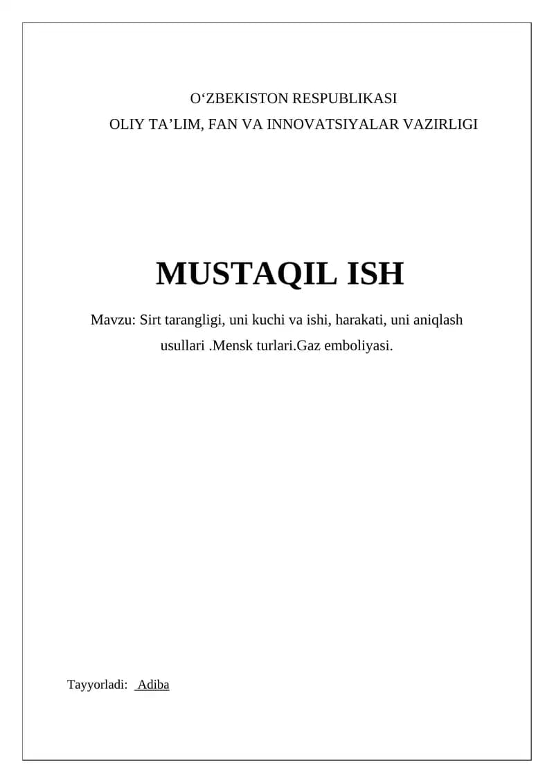 Sirt tarangligi va uni xususiyatlari