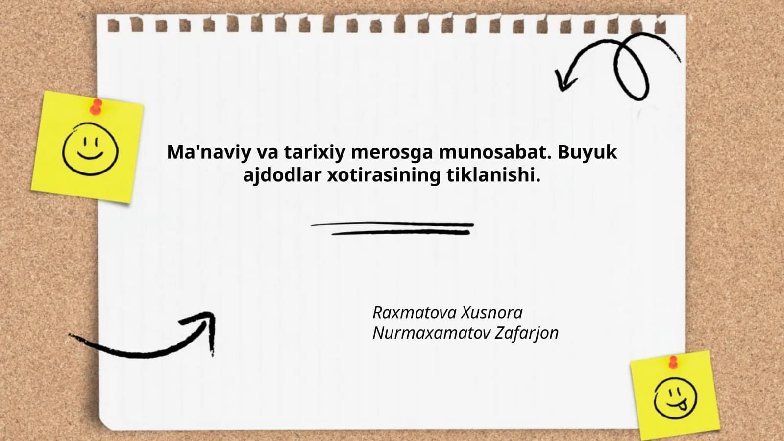 Ma'naviy va tarixiy merosga munosabat