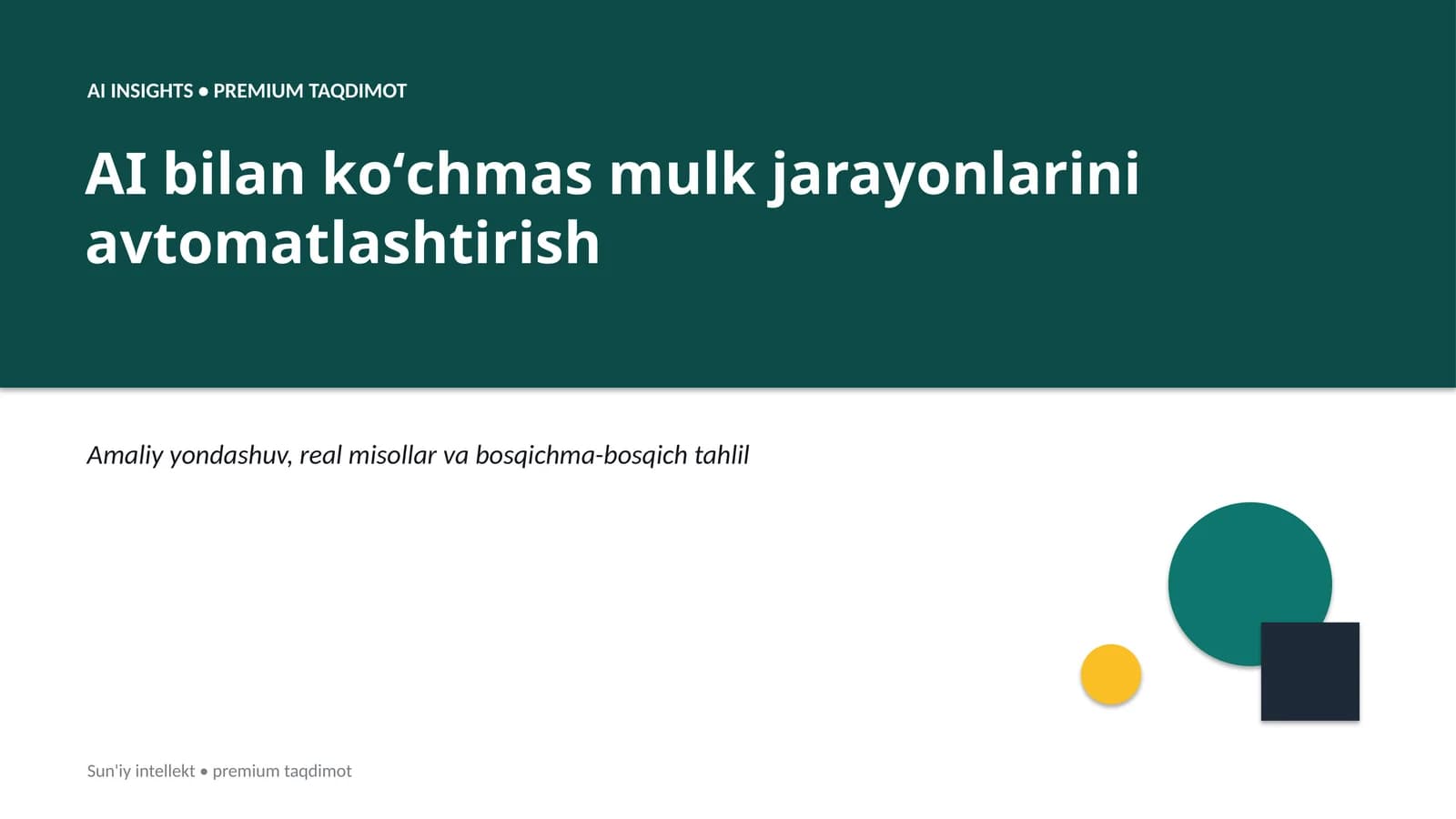 AI INSIGHTS • PREMIUM TAQDIMOT