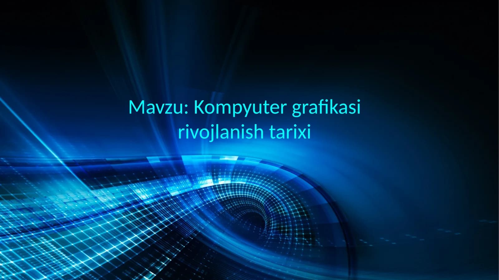 Kompyutergrafikasi rivojlanish tarixi