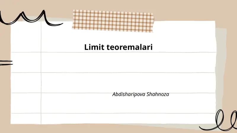 Limit teoremalari