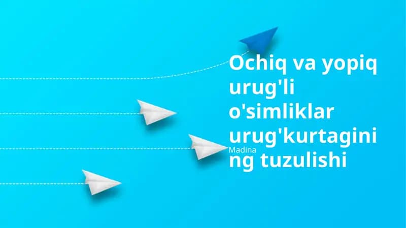 Ochiq va yopiq urug'li o'simliklar urug'kurtagining tuzulishi