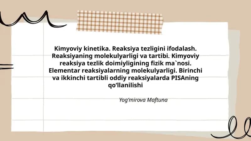 Kimyoviy kinetika