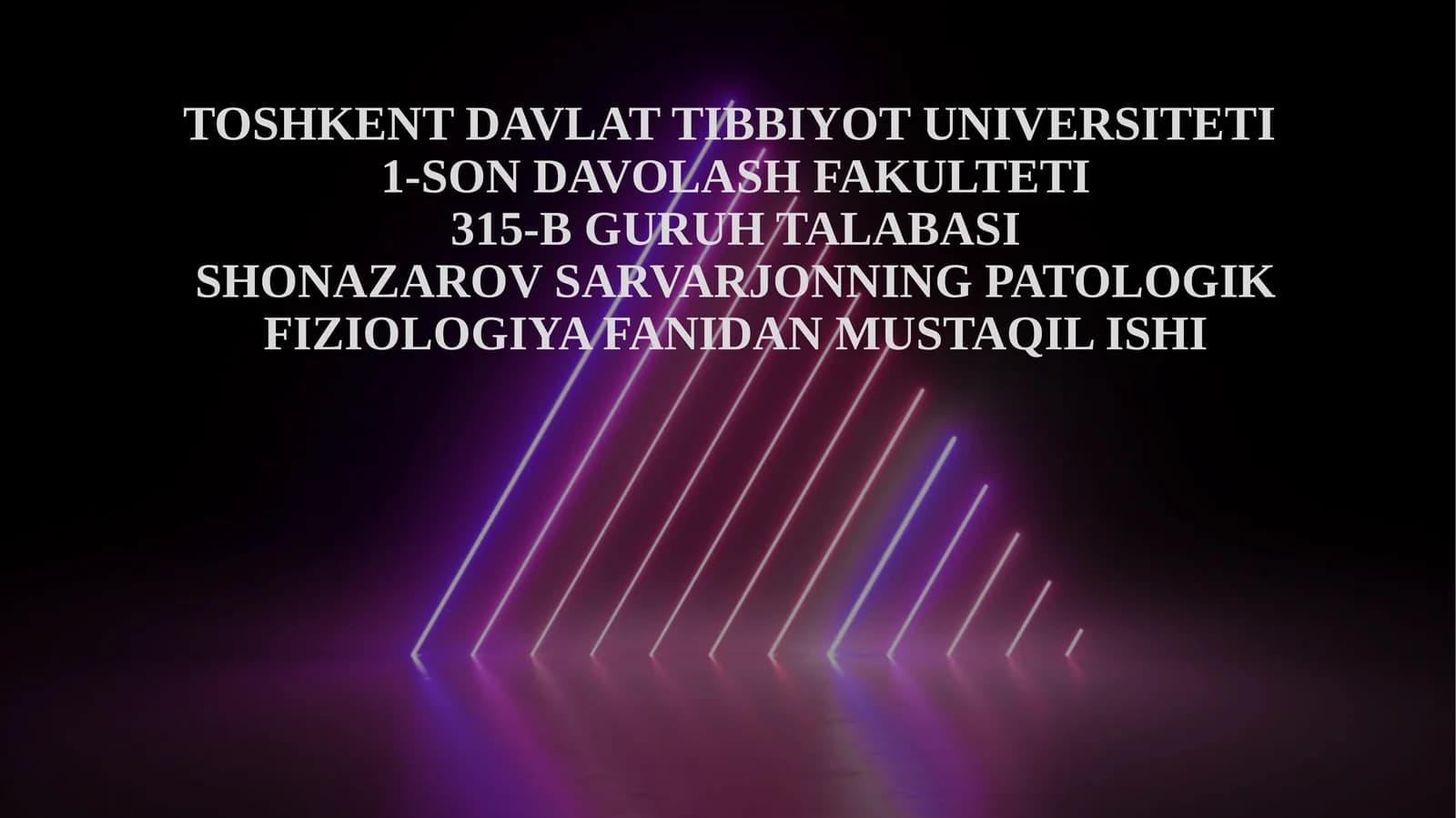 PATOLOGIK FIZIOLOGIYA FANIDAN MUSTAQIL ISHI