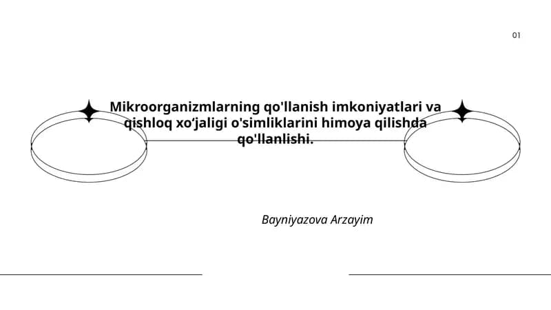 Mikroorganizmlarning qo'llanish imkoniyatlari va qishloq xoʻjaligi o'simliklarini himoya qilishda qo'llanlishi