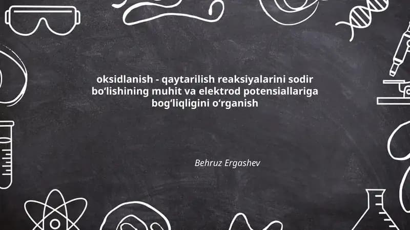 Oksidlanish-qaytarilish reaksiyalarini sodir bo'lish