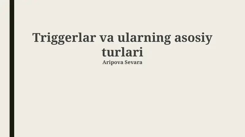Tetiklar va ularning asosiy turlari