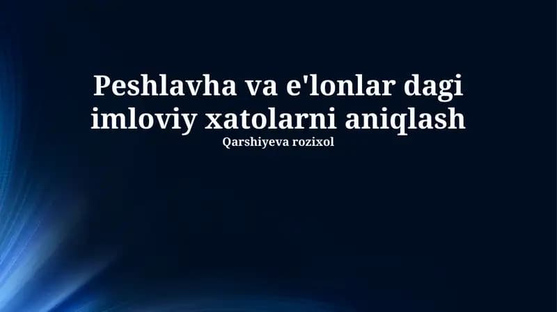 E'lon va Nashrlardagi Imlo Xatolarni Aniqlash