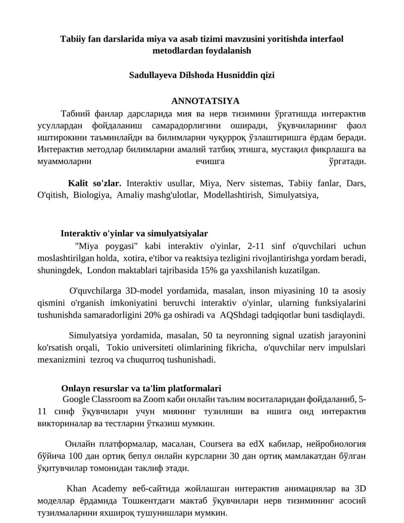 Tabiiy fan darsları