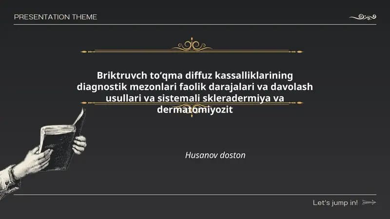 Briktruvch toʻqma diffuz kassalliklarining diagnostik mezonlari