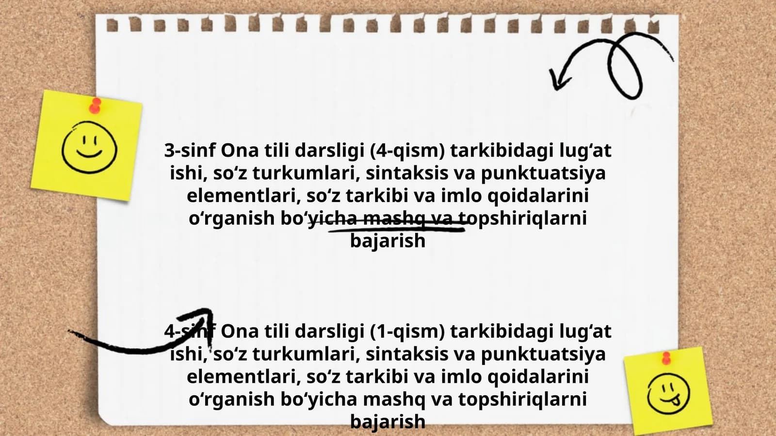 3-sinf Ona tili darsligi (4-qism) lug‘at ishi