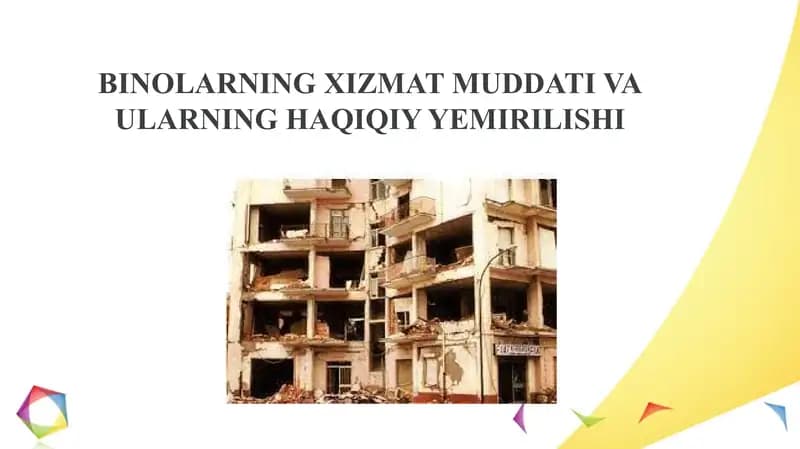 BINOLARNING XIZMAT MUDDATI VA ULARNING HAQIQIY YEMIRILISHI