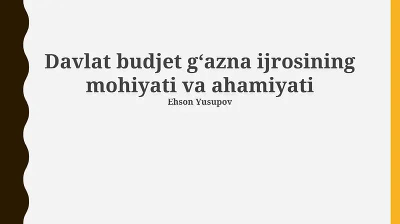 Zamonaviy texnologiyalar va byudjet xazinachiligi