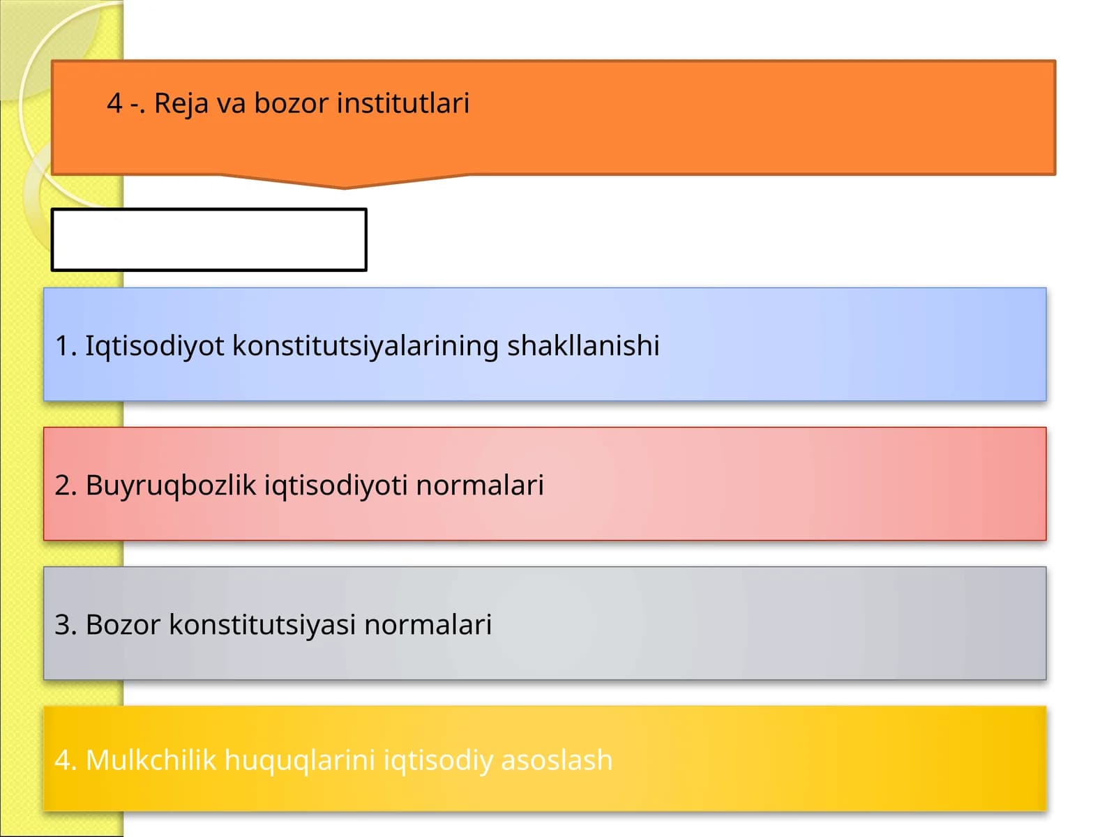 Bozor va Buyruqbozlik Tizimlari