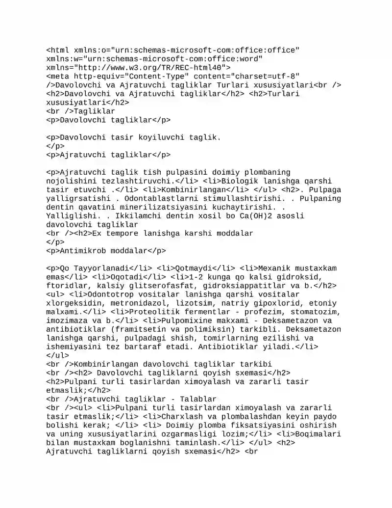 Davolovchi va Ajratuvchi tagliklar