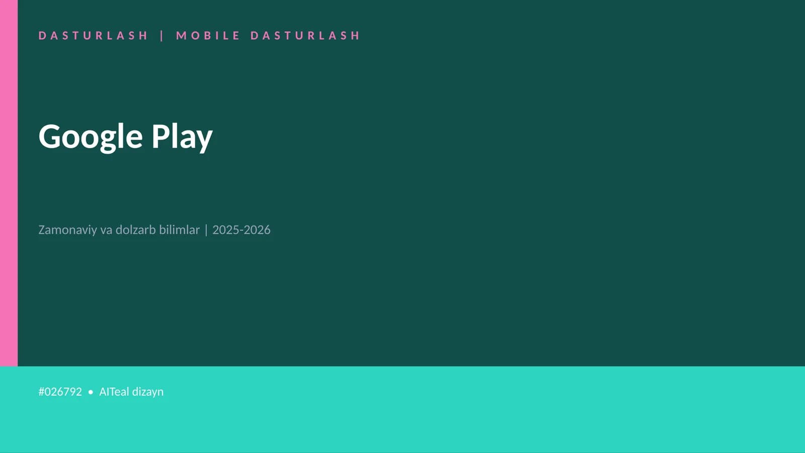 MOBILE DASTURLASH