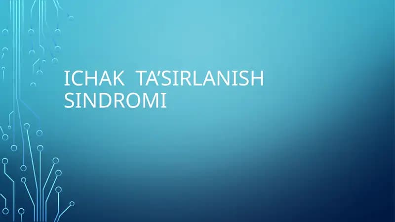 Ichak Ta'sirlanish Sindromi