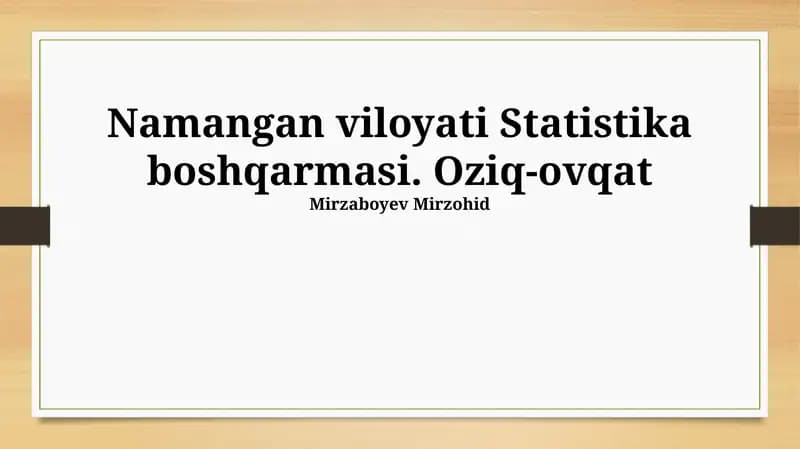 Namangan viloyati Statistika boshqarmasi