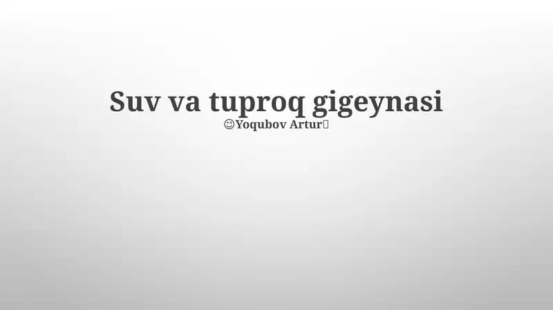Suv va tuproq gigeynasi