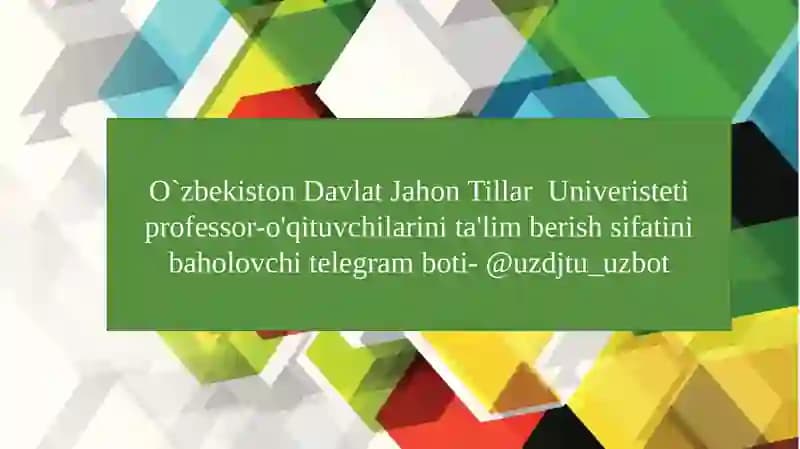 Professorning o'qituvchi bo'lishi telegram boti
