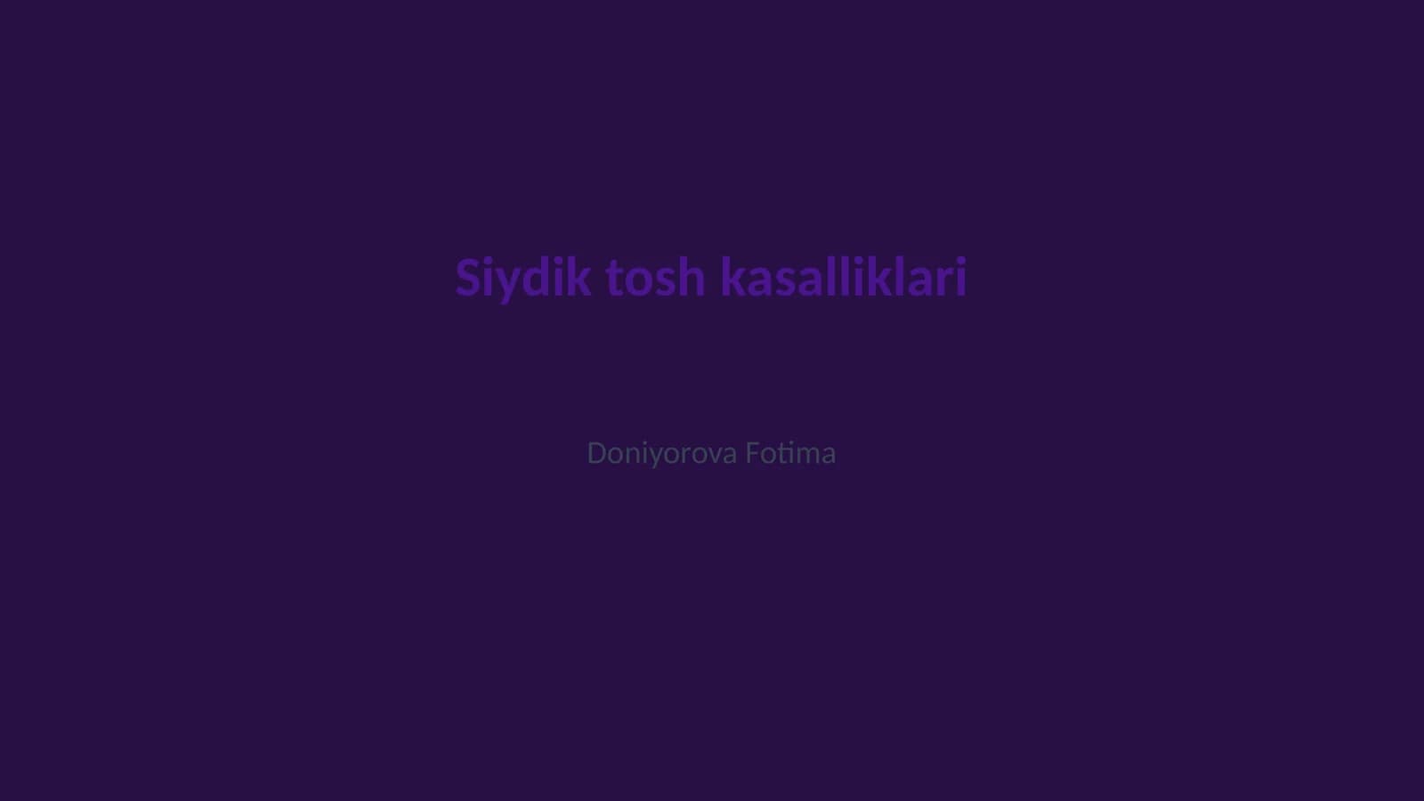 Siydik tosh kasalliklari