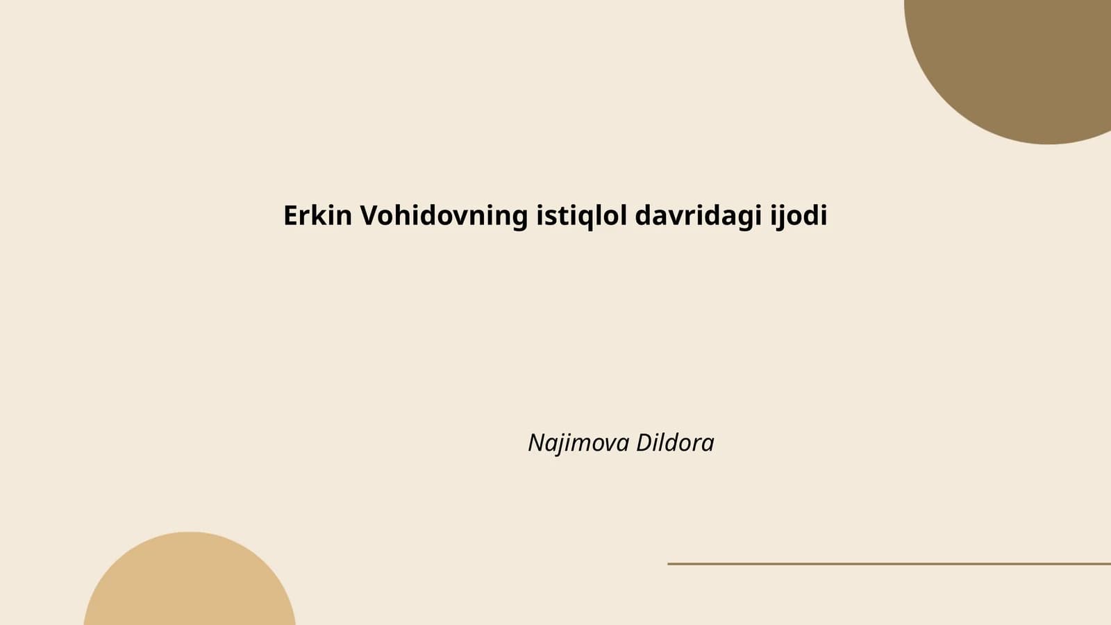 Erkin Vohidovning istiqlol davridagi ijodi