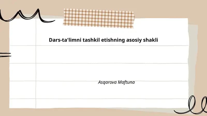 Ma'ruza darsi