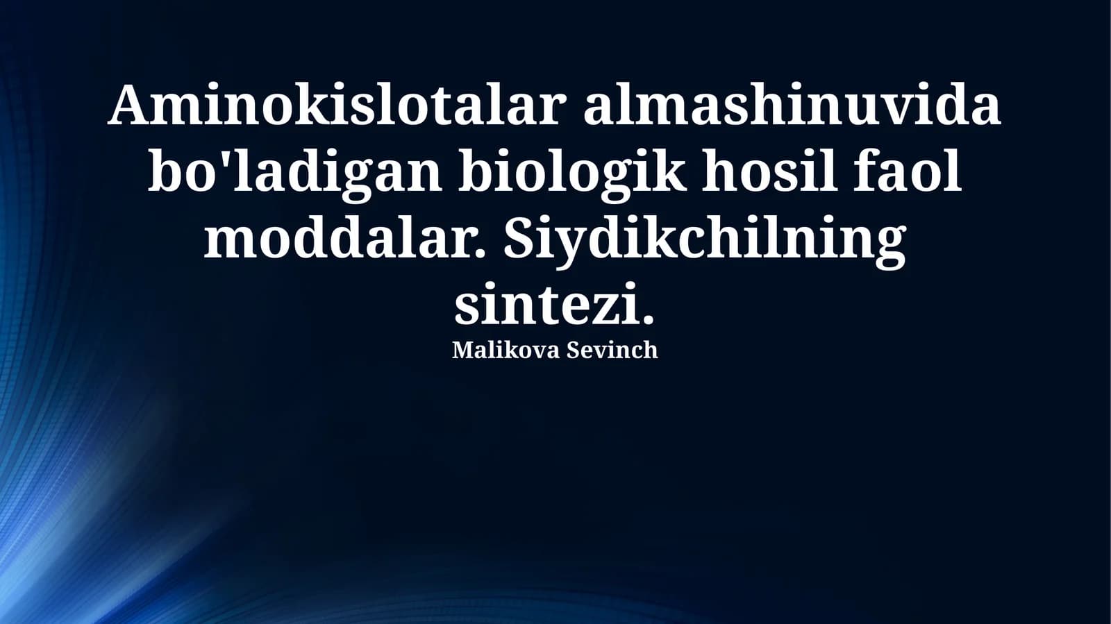 Aminokislotalar almashinuvida