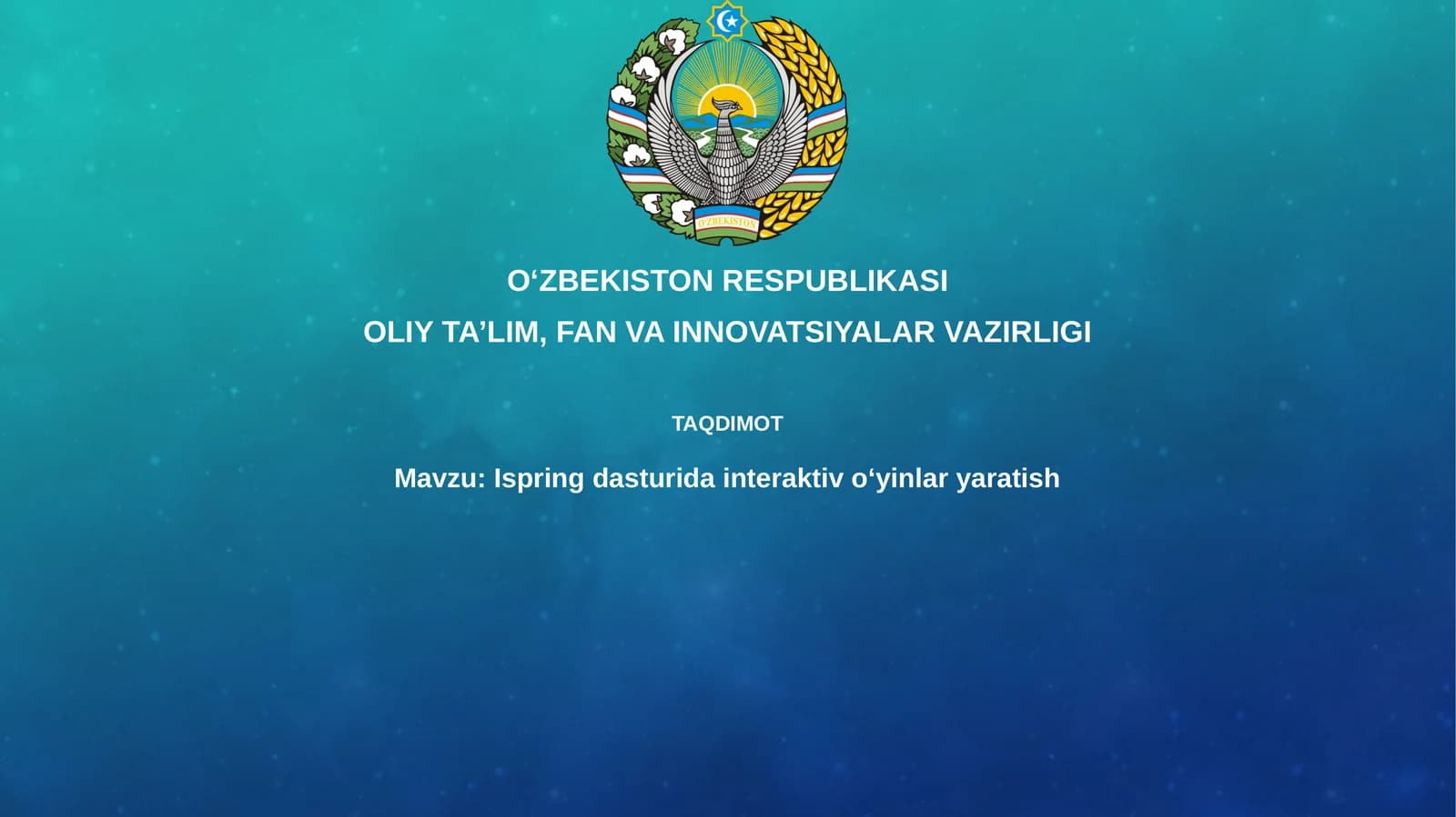 Ispring dasturida interaktiv o‘yinlar yaratish