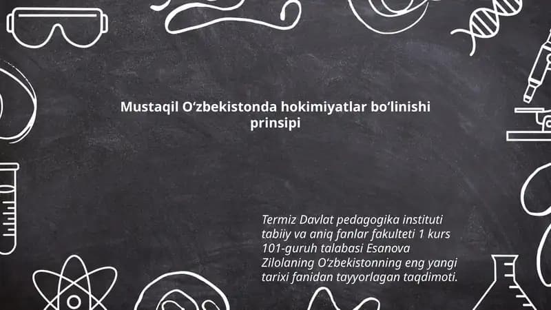 Oʻzbekistonda hokimiyatlar boʻlinishi prinsipi taqdimoti