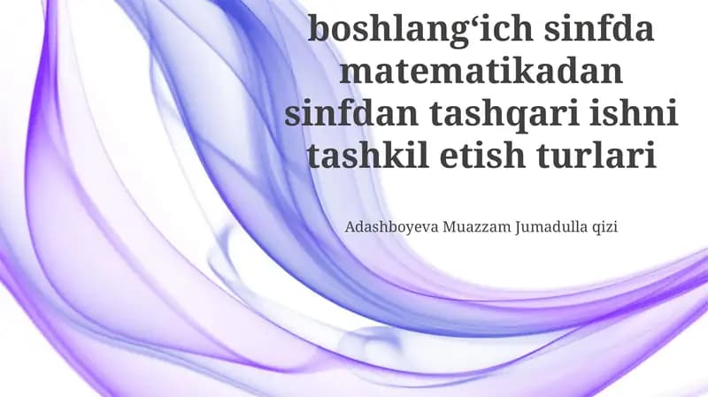 Matematikadan tashqari faoliyat turlari