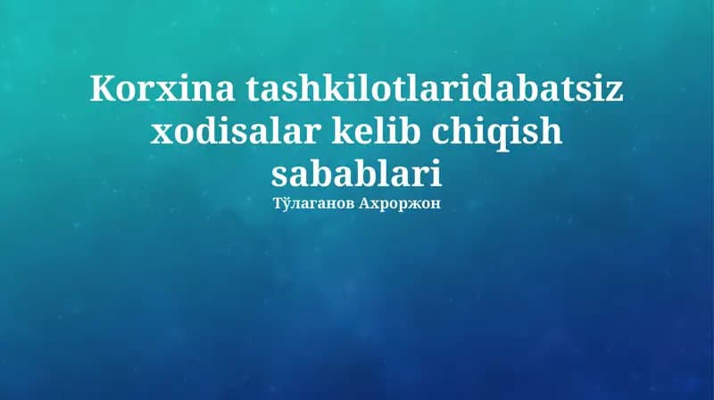 Tashqi Muhit Omillari va Bozor Raqobatining Ta'siri