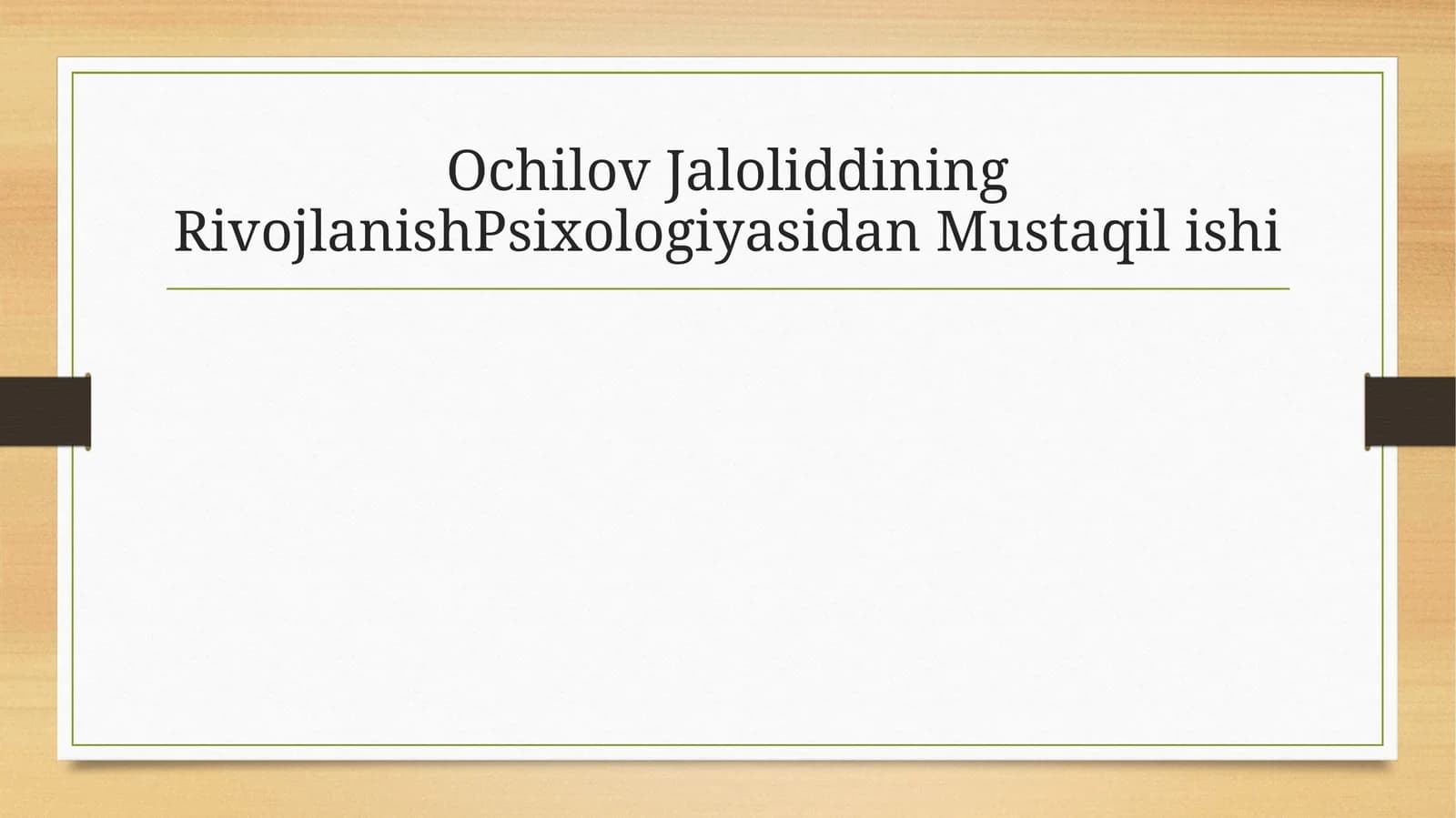 Rivojlanish Psixologiyasi