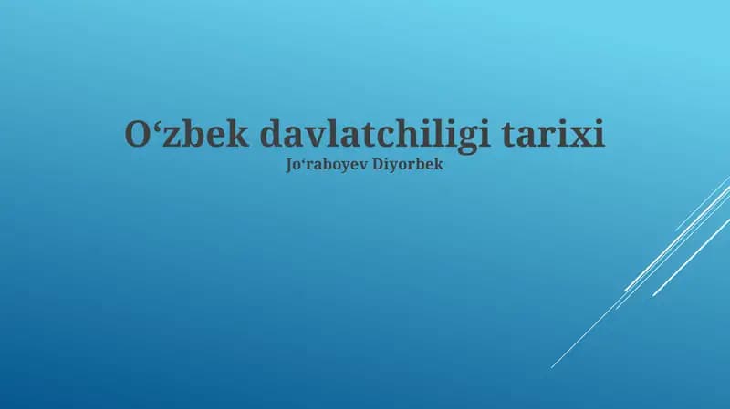 Oʻzbek davlatchiligi tarixi