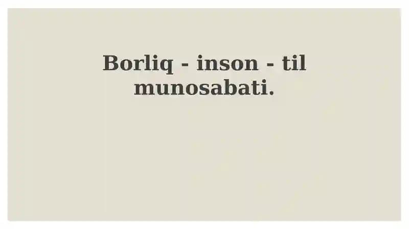 Borliq-inson-tilmunosabati