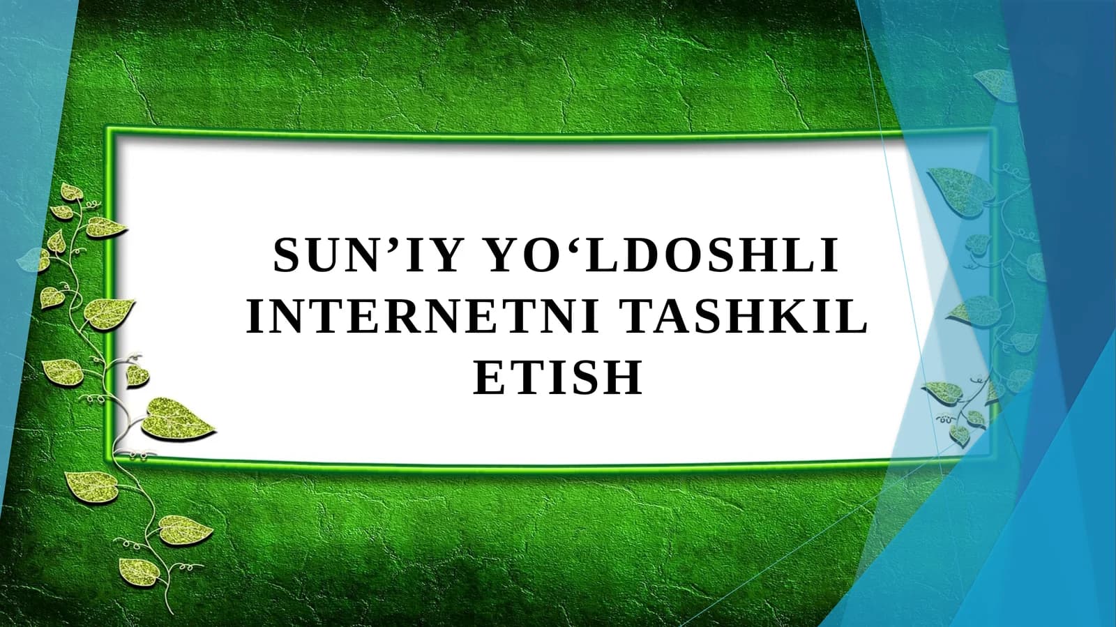 Sunʼiy yoʻldoshli internetni tashkil etish
