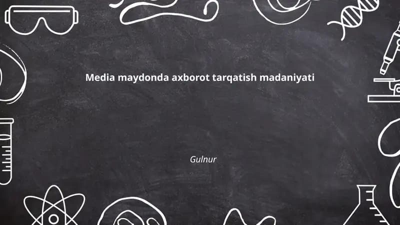Media maydonda axborot tarqatish madaniyati