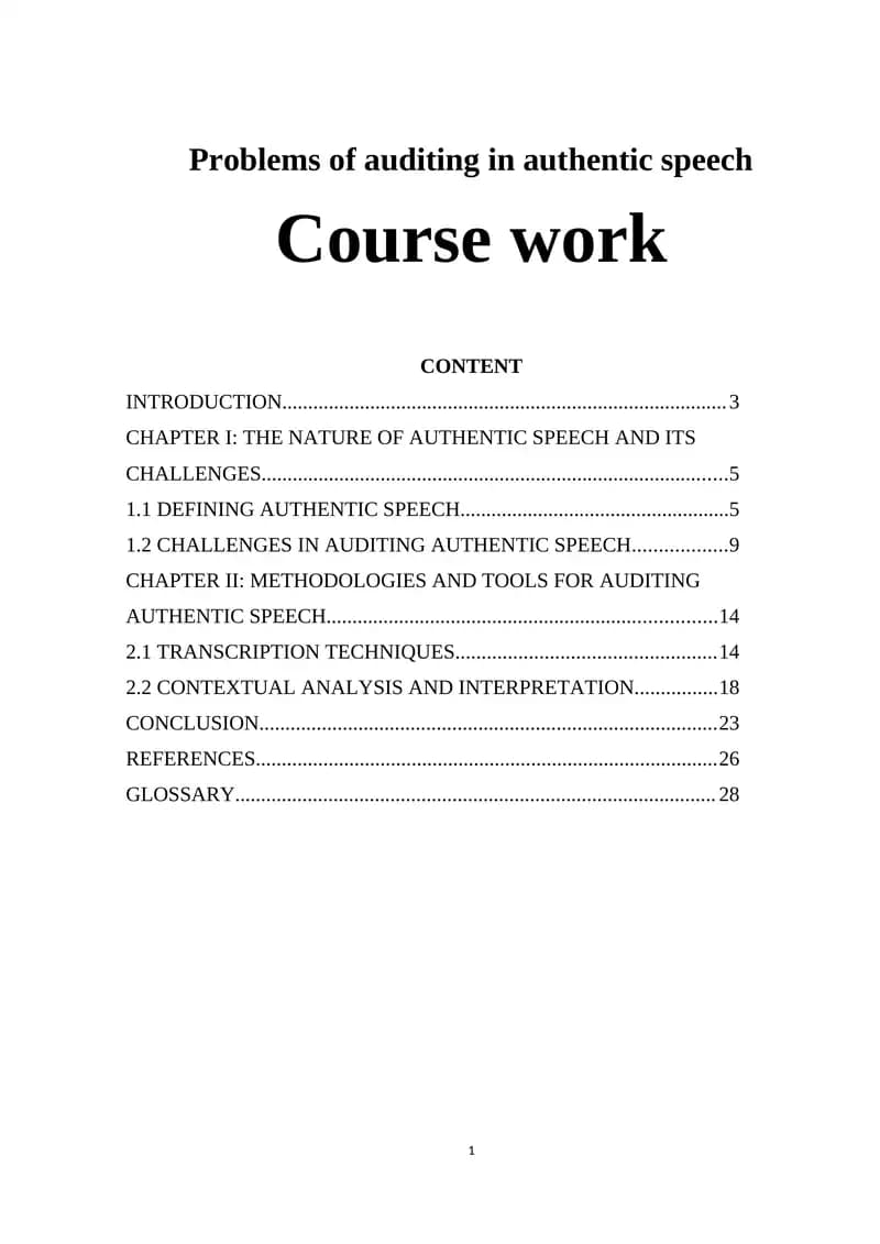 Auditing in Authentic Speech