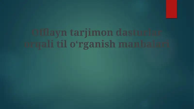 Offlayn tarjimon dasturlari