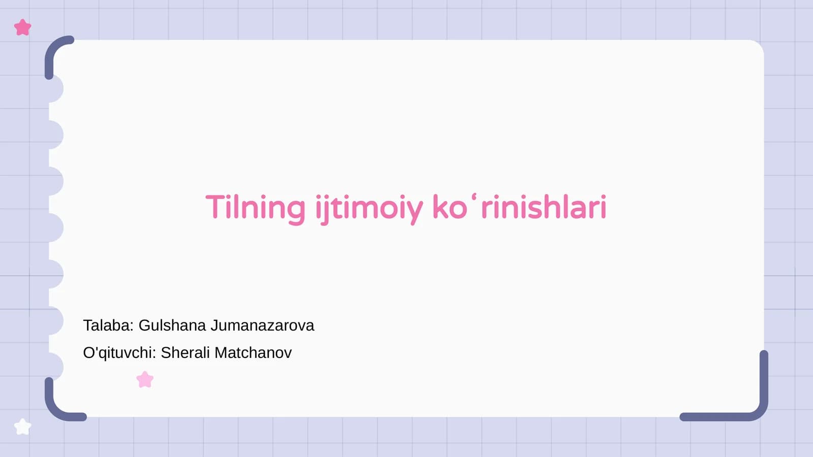 Tilning ijtimoiy koʻrinishlari