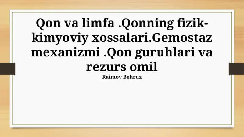 Qon va limfa