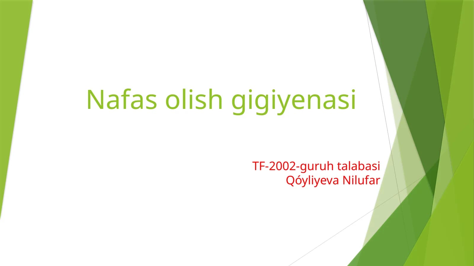 Nafas olish gigiyenasi