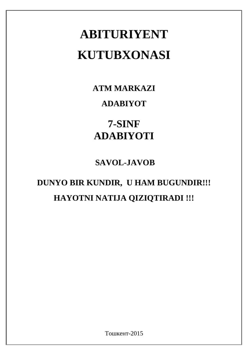 ABITURIYENT KUTUBXONASI
