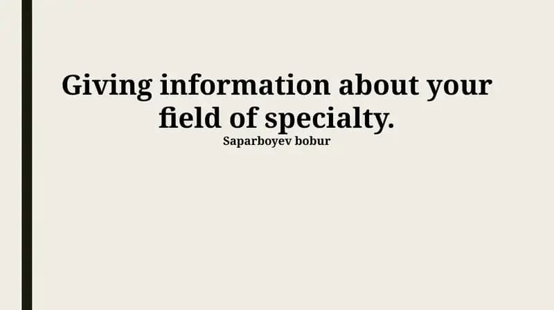 Executive Summary of [Your Field]