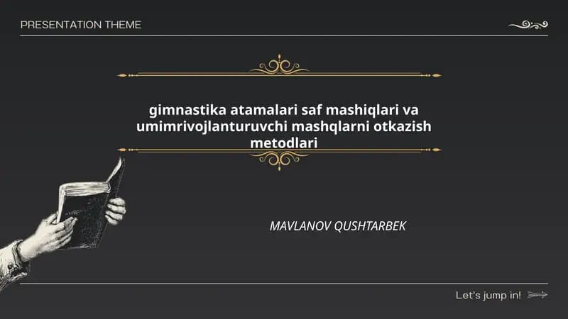 Gimnastika atamalari saf mashiqlari va umimrivojlanturuvchi mashqlarni otkazish metodlari