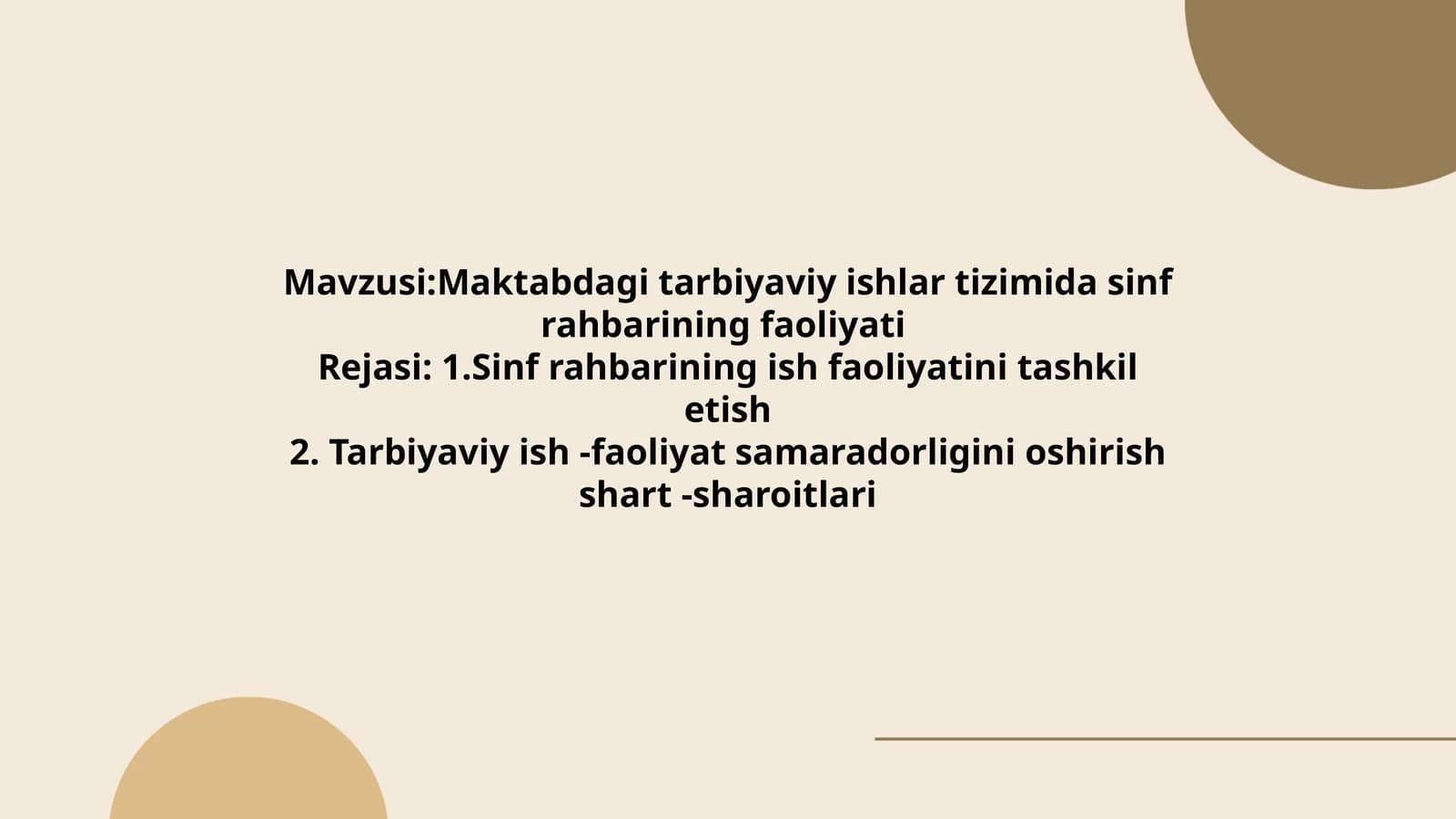Maktabdagi tarbiyaviy ishlar tizimida sinf rahbarining faoliyati